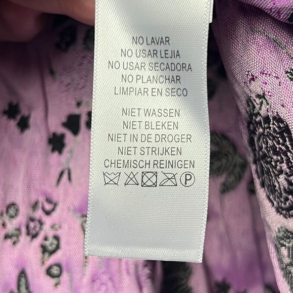 Adrianna Papell Dress Black Pink Floral Ruched‎ Embroidered Cocktail Shimmer 6 - Picture 10 of 14